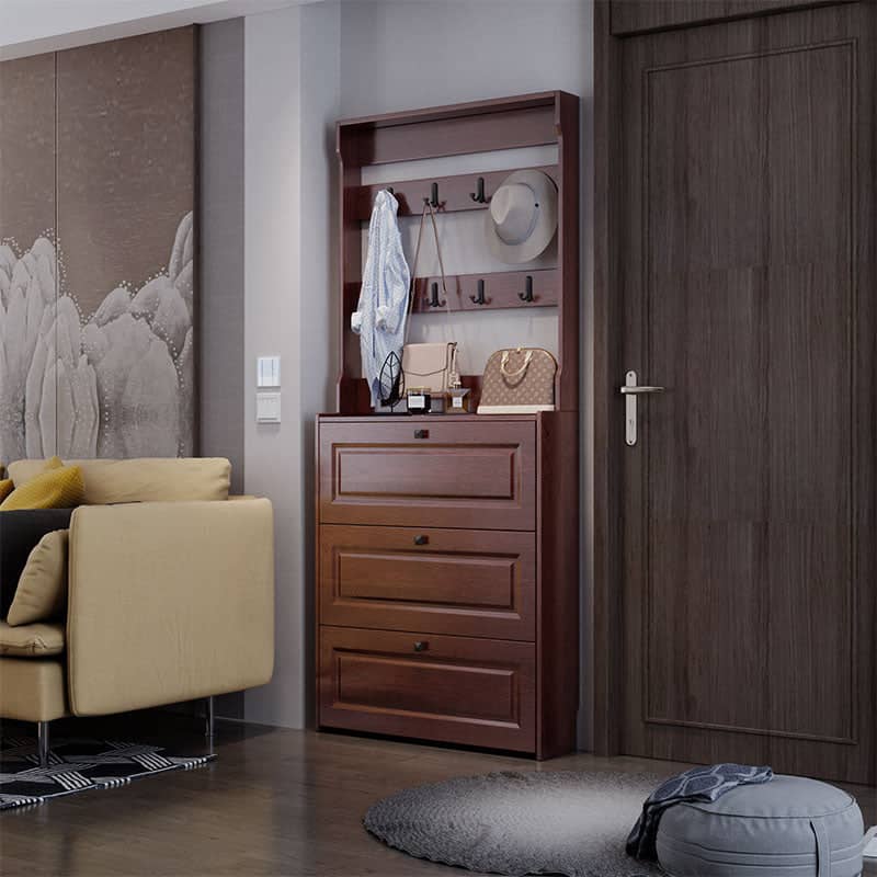 خزينة أحذية مزودة بعلاقة ملابس