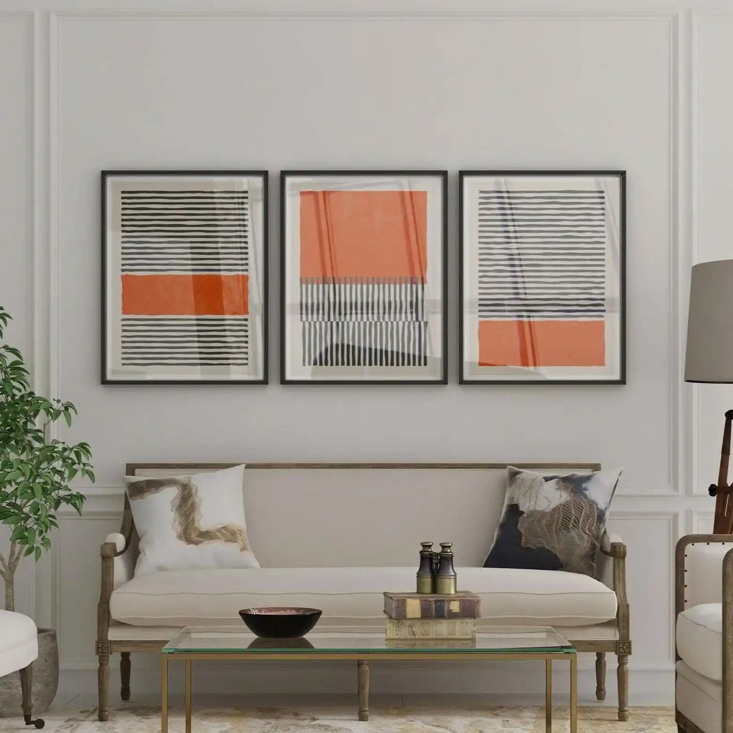 طقم لوحات معلقة بإطار خشبي 120*60 سم - Baytuk