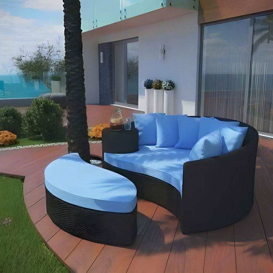 سرير خارجي حديد وراتان - Baytuk