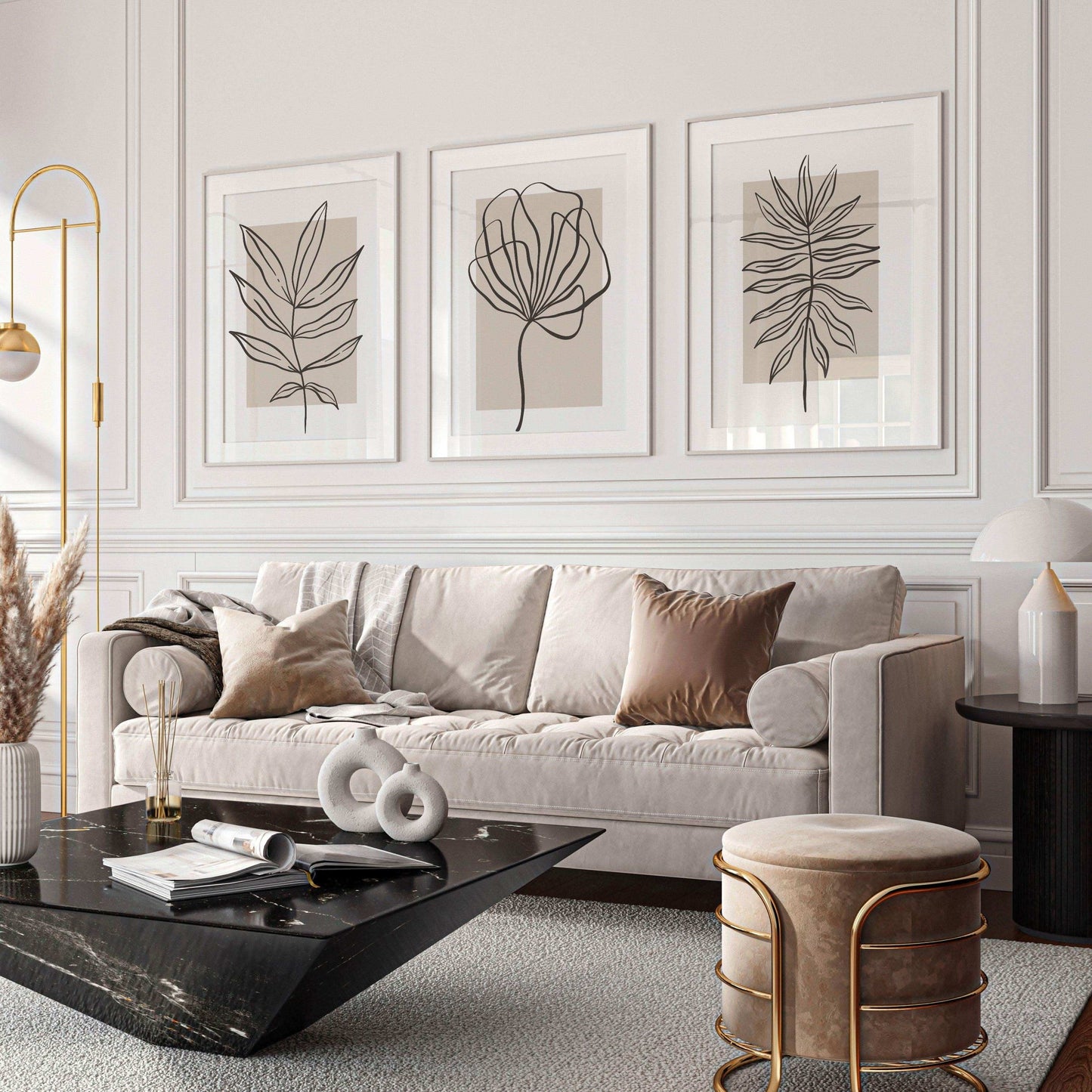 طقم لوحات3 قطع بلوح زجاجي 120*60 سم - Baytuk