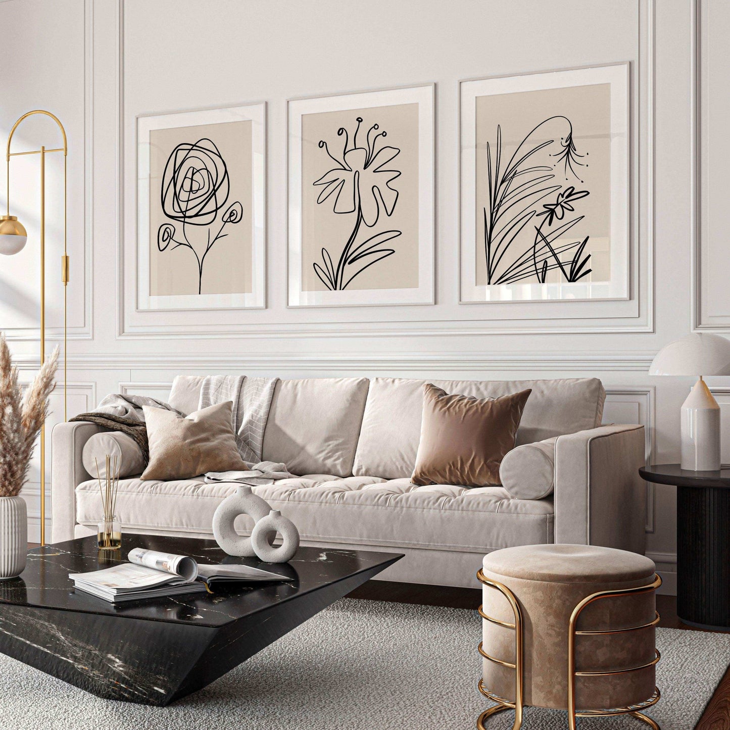 طقم لوحات3 قطع متعدد الألوان 120*60 سم - Baytuk