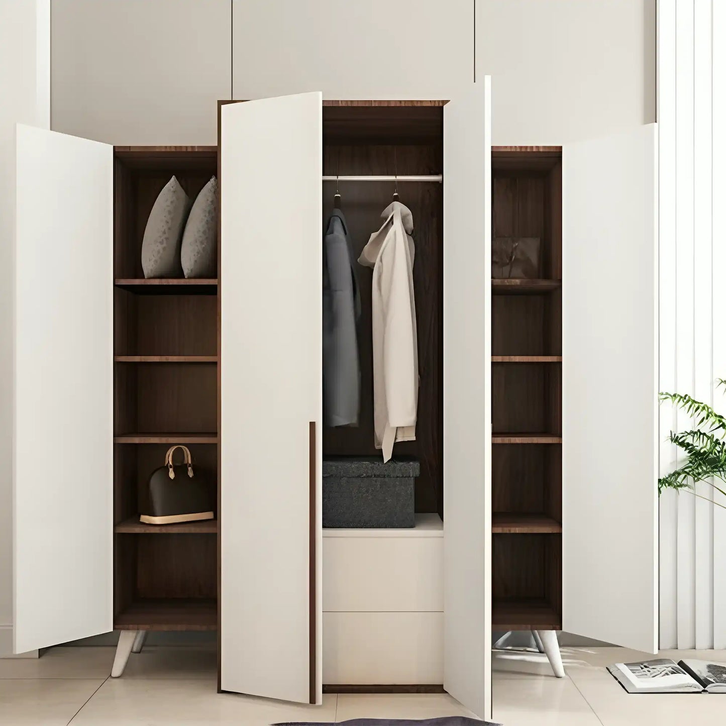 دولاب بأرجل خشبي بتصميم مميز - Baytuk