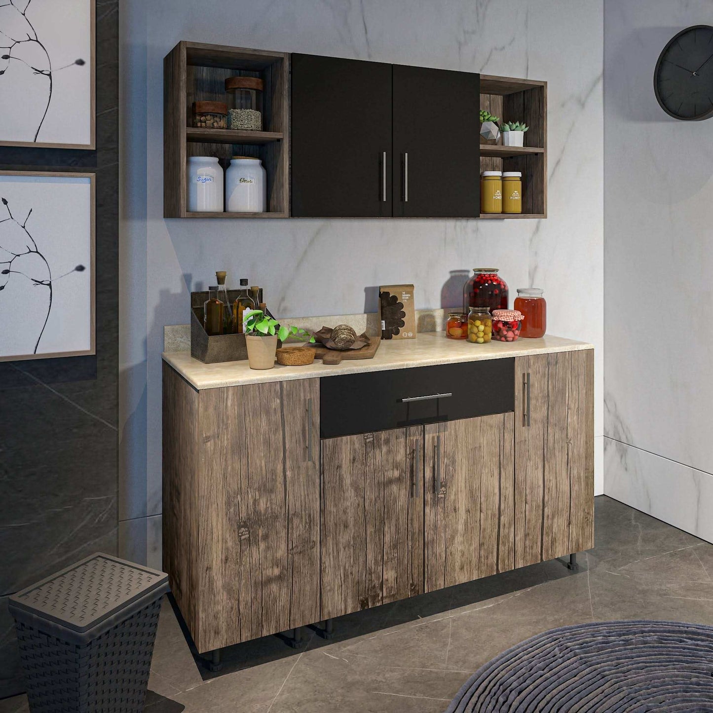 وحدة مطبخ خشبية أنيقة - Baytuk