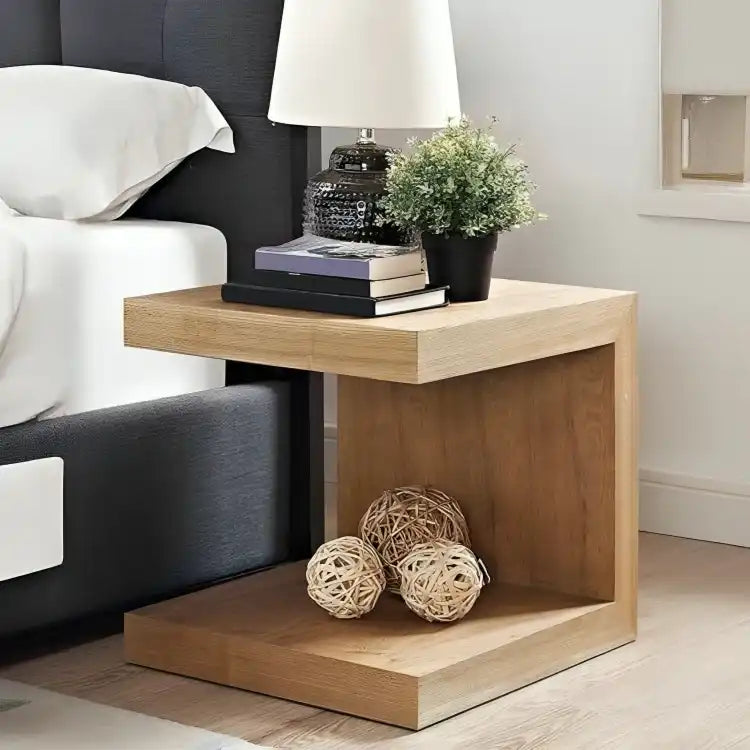 طاولة جانبية مزدوجة الأرفف - Baytuk