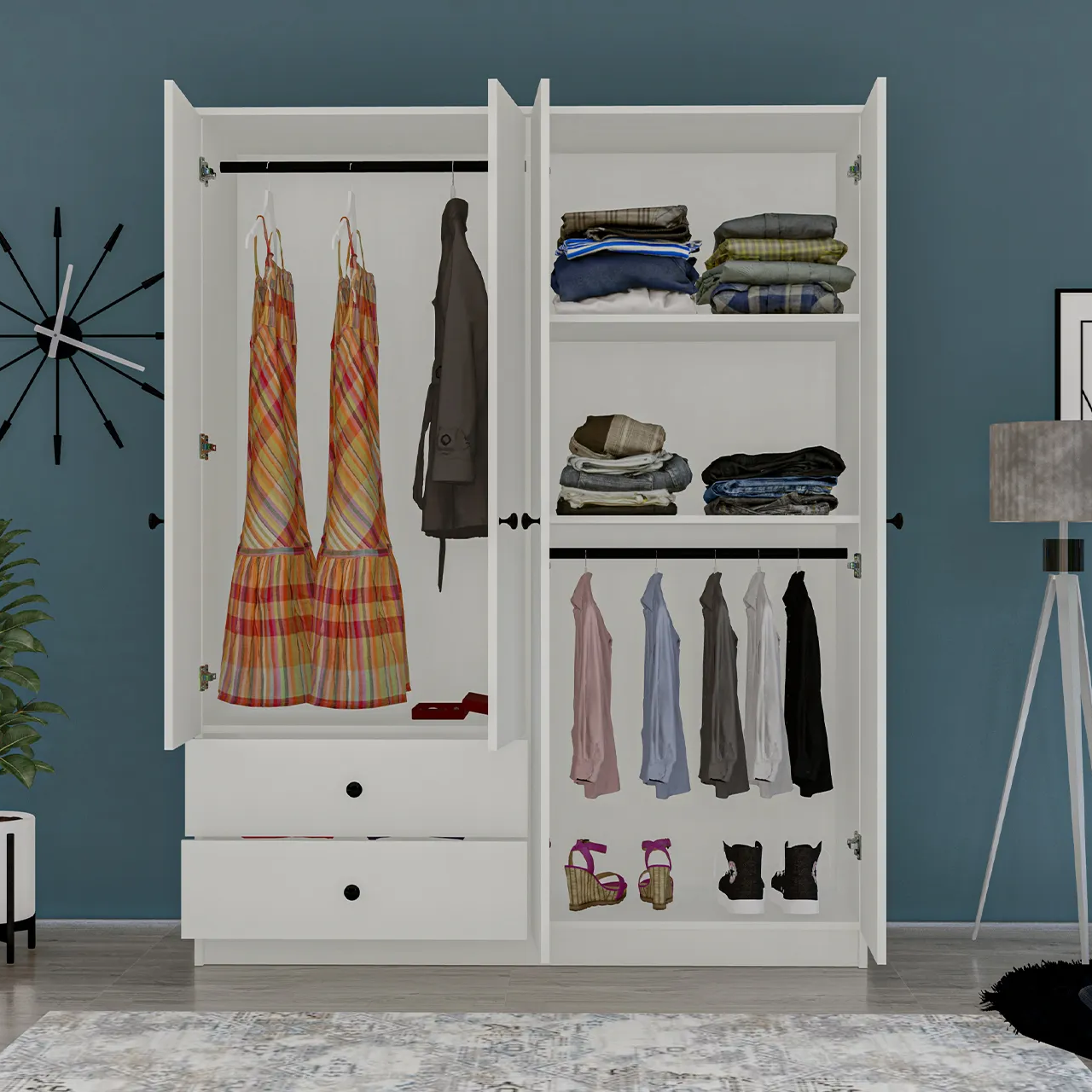 دولاب ابيض ب 2 درج