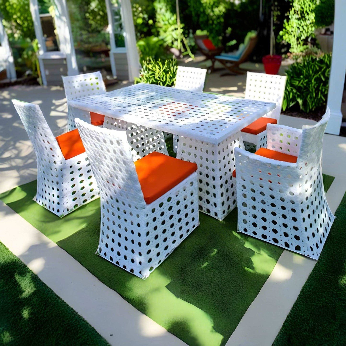 سفرة رائعة حديد وراتان مقاومة للعوامل الجوية - Baytuk