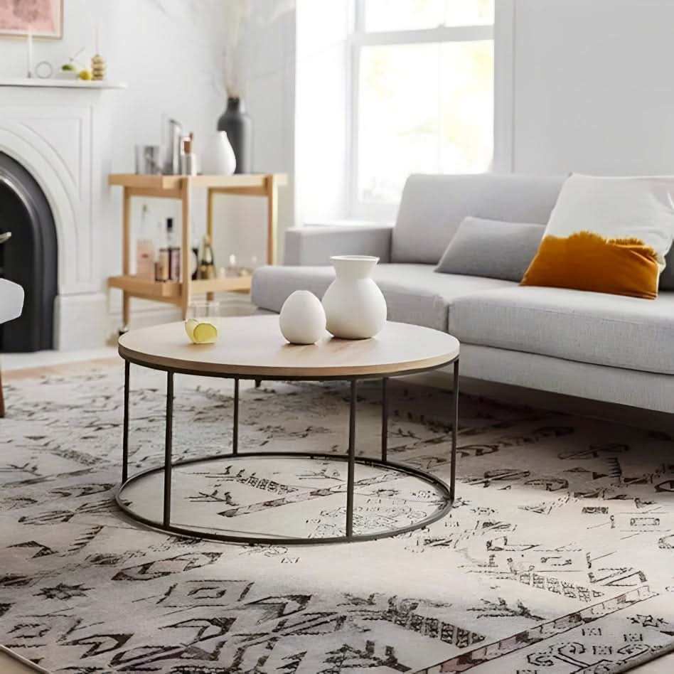 طاولة قهوة ام دي اف دائرية - Baytuk