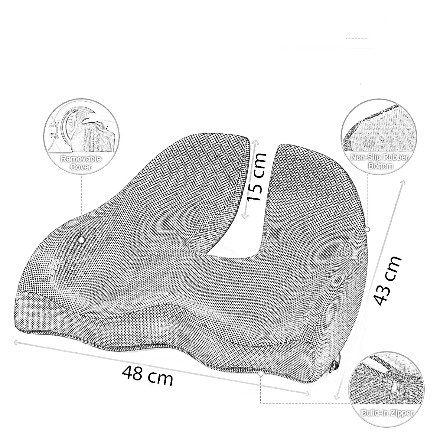 وسادة مقعد ميموري فوم، 48*43*15 سم
