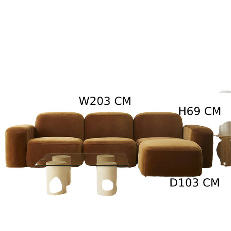 كنبه زاوية مخملية - MERA