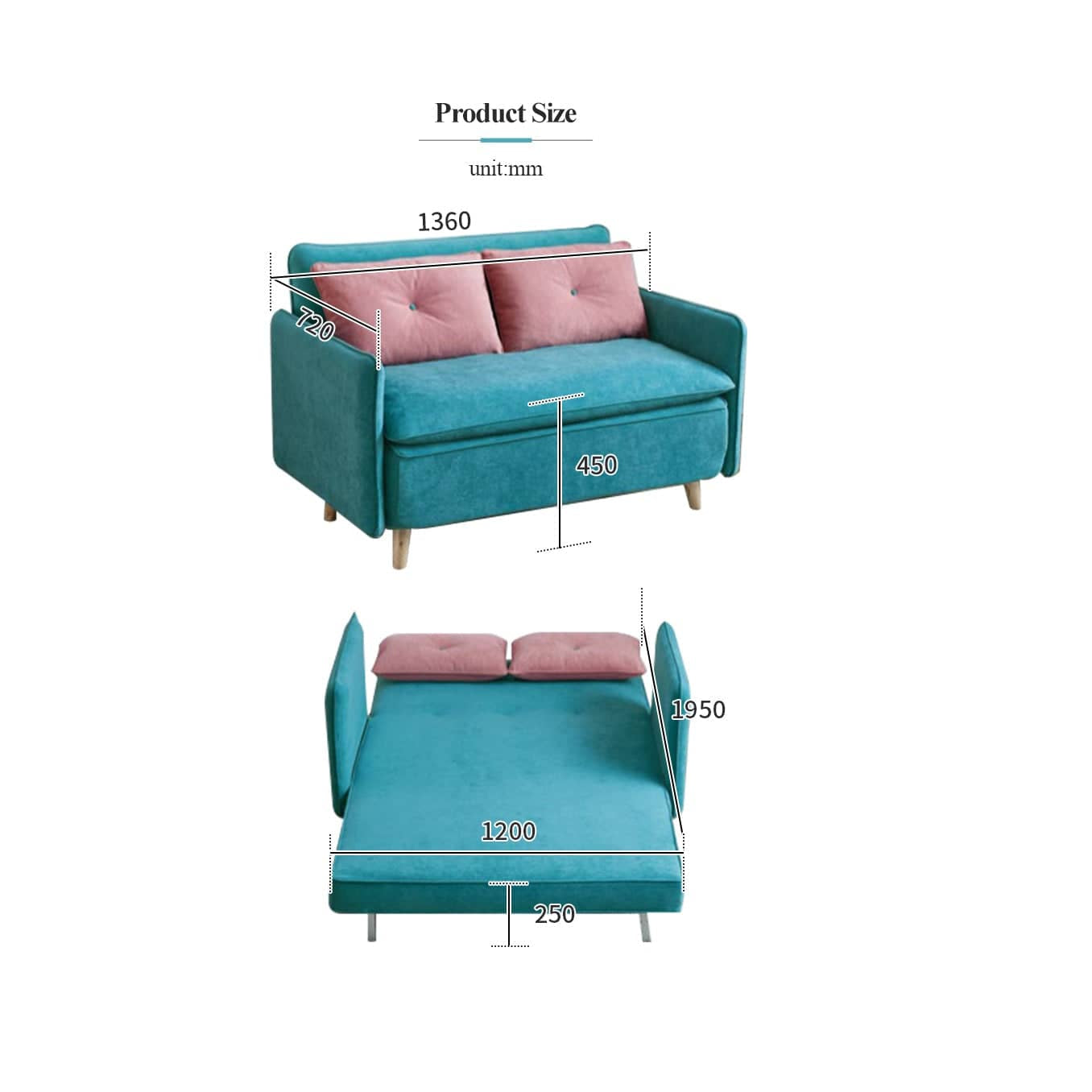 كنبة سرير مخمليه - MERA