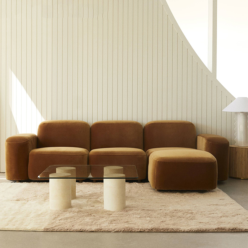 كنبه زاوية مخملية - MERA