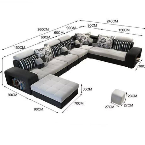 كنبة قماش حرف U - MERA