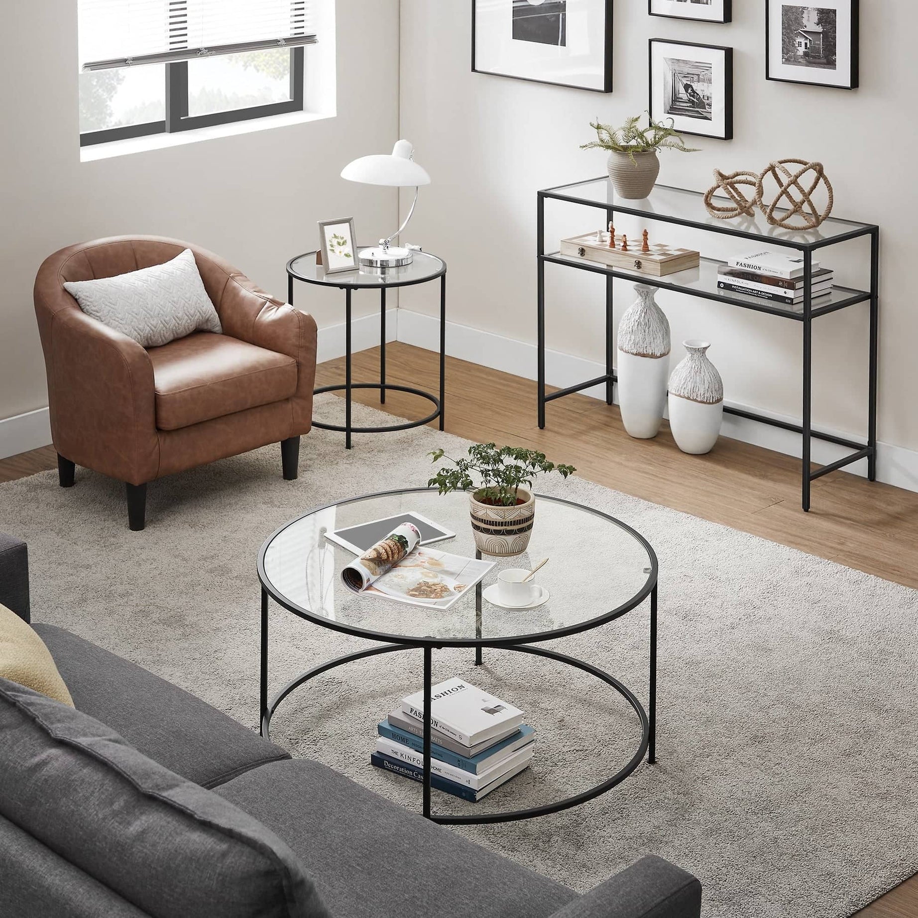 كونسول معدني بطابقين - PINE