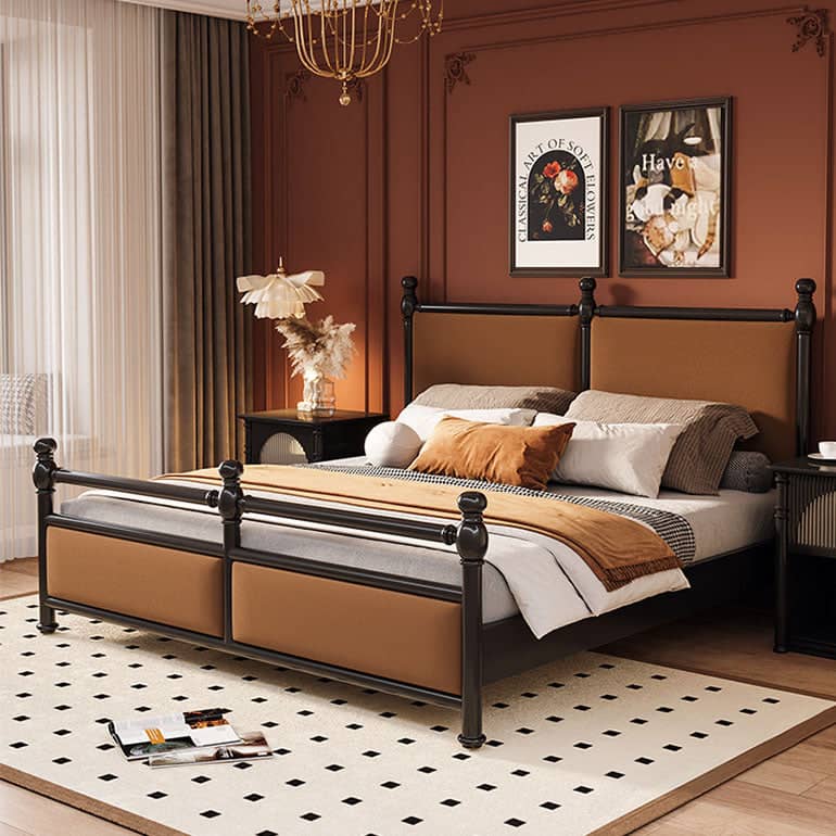 سرير خشبي بطراز أمريكي