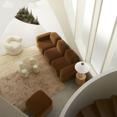 كنبه زاوية مخملية - MERA