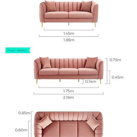 كنبة مخملية مودرن - SELA