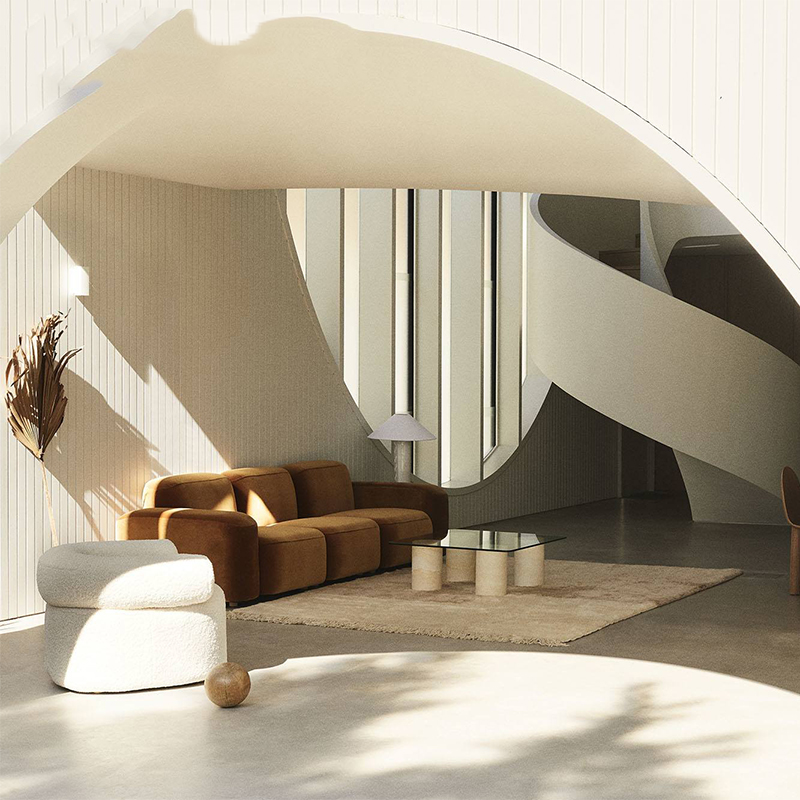 كنبه زاوية مخملية - MERA