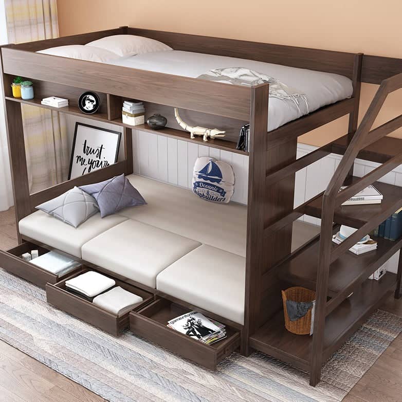 سرير اطفال بدورين بتصميم بسيط