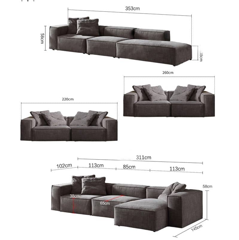 كنبه حرف L أنيقة - MERA