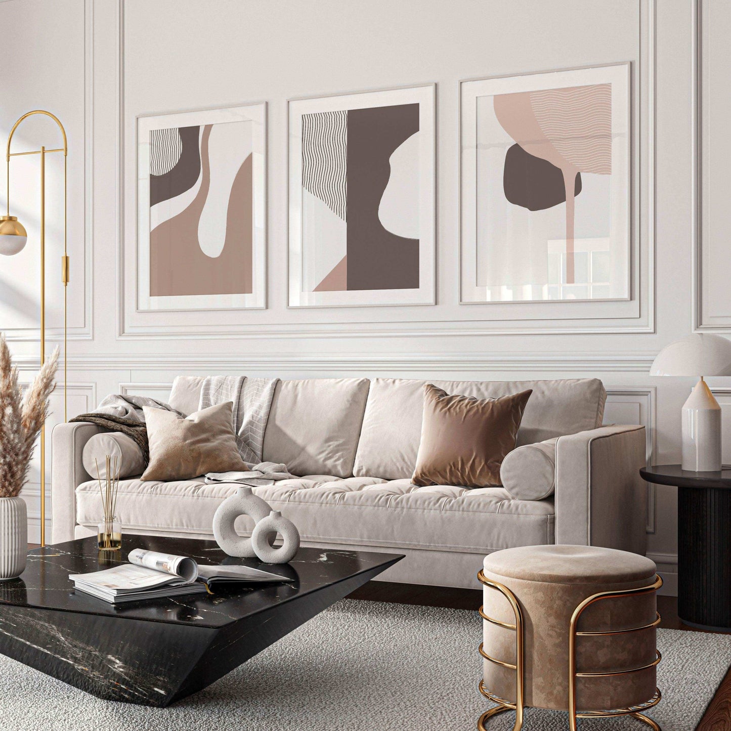 طقم لوحات معلقة بإطار خشبي 120*60 سم - Baytuk