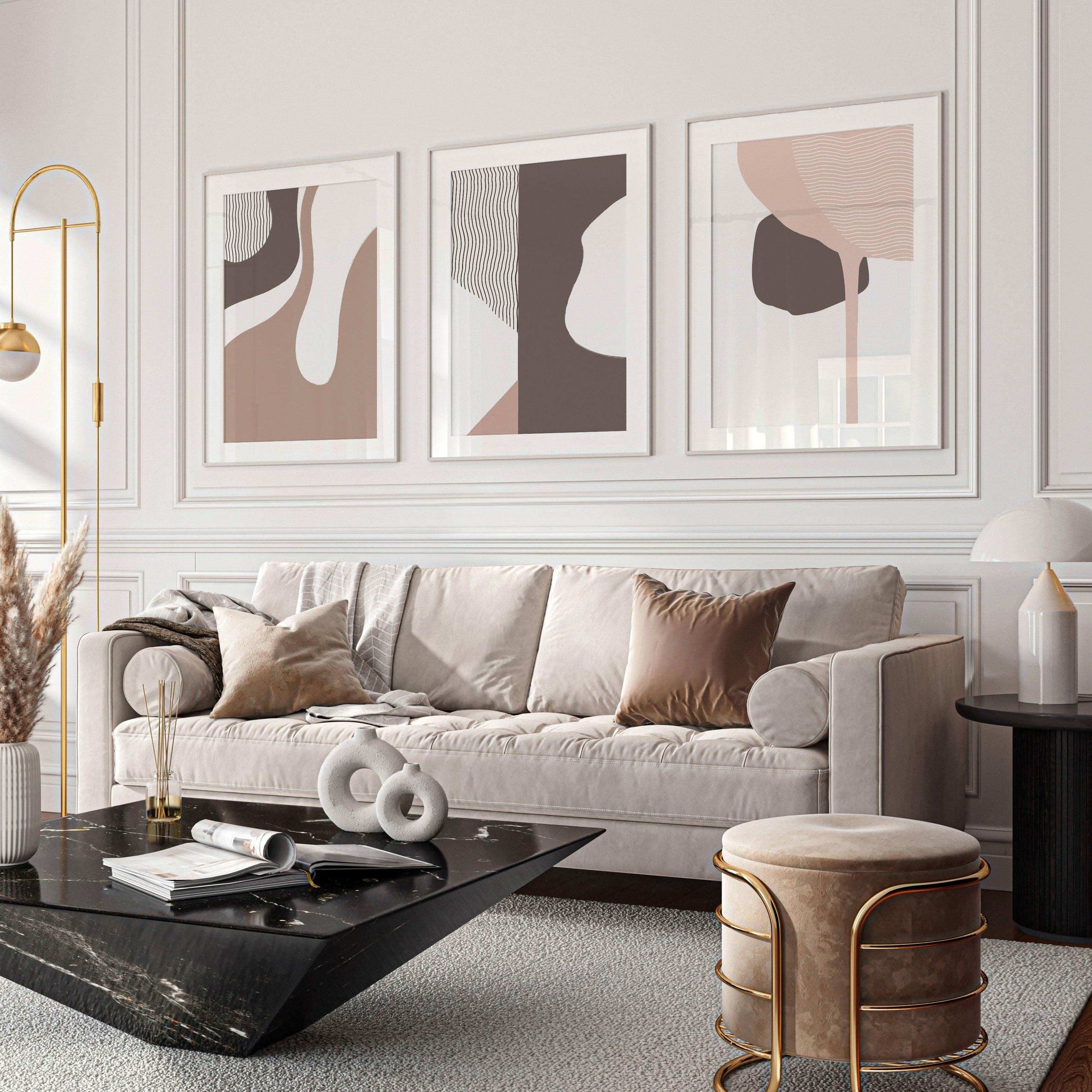 طقم لوحات معلقة بإطار خشبي 120*60 سم - Baytuk