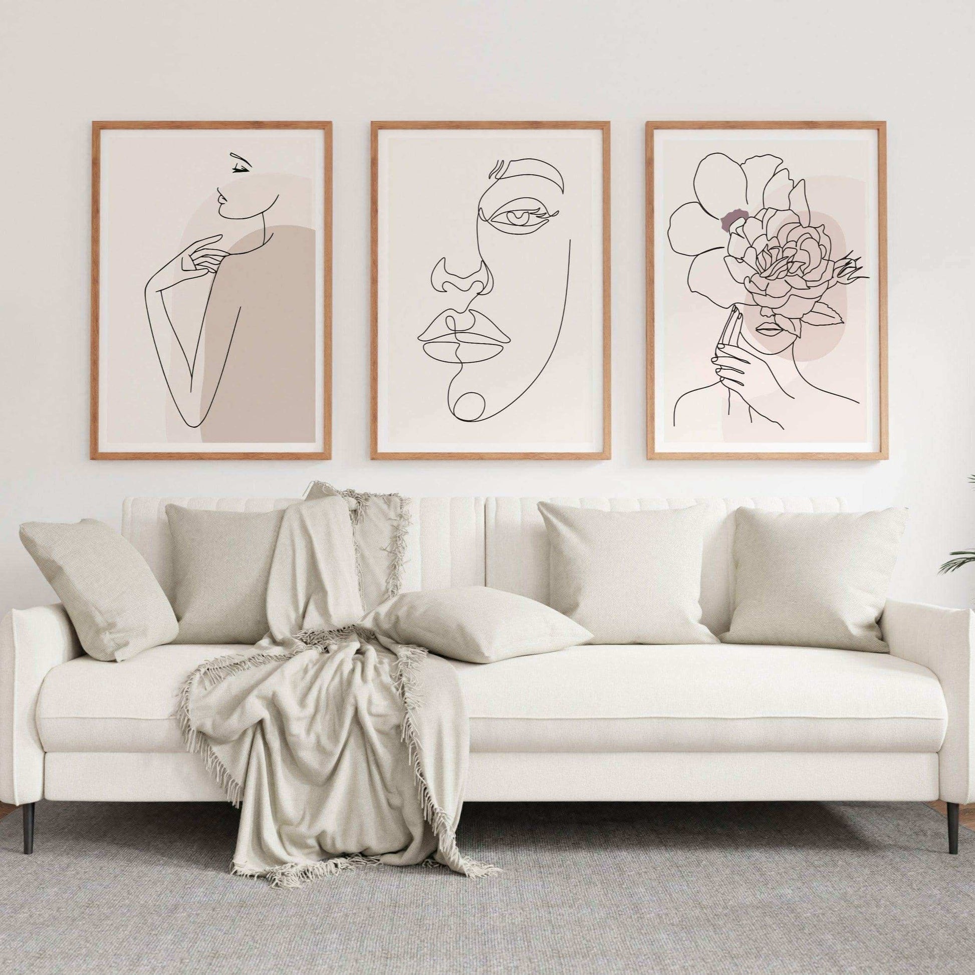 طقم لوحات بإطار خشبي ولوح زجاجي 120*60 سم - Baytuk