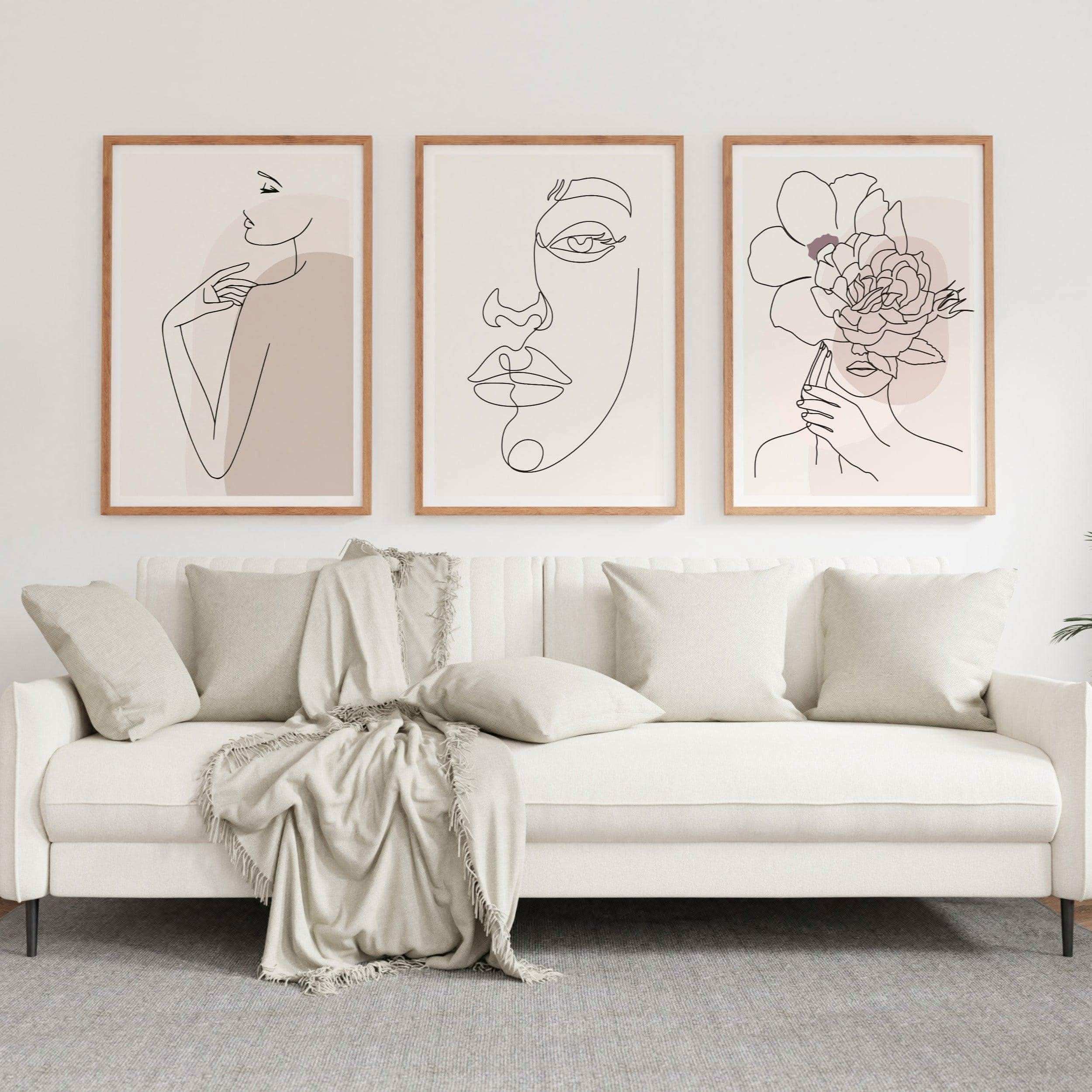 طقم لوحات بإطار خشبي ولوح زجاجي 120*60 سم - Baytuk