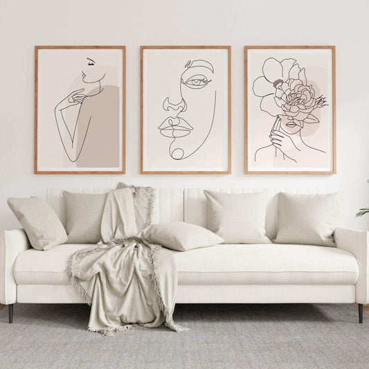 طقم لوحات بإطار خشبي ولوح زجاجي 120*60 سم - Baytuk
