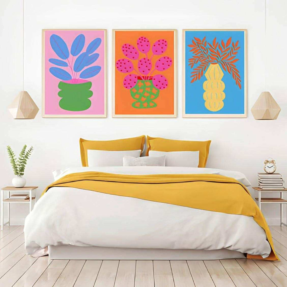 طقم لوحات بإطار خشب وألواح زجاج 120*60 سم - Baytuk