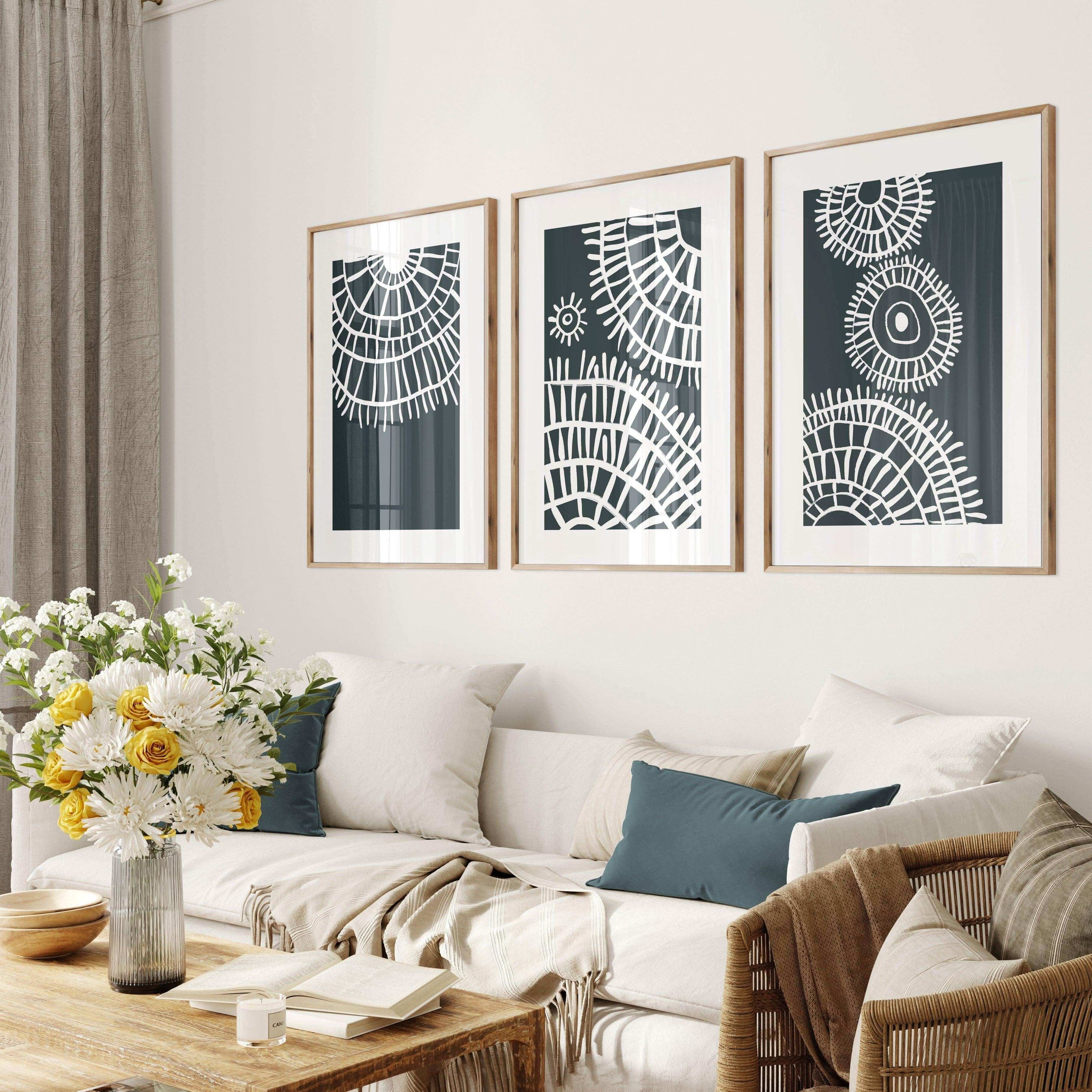 طقم لوحات إطار خشبي ولوح زجاجي 120*60 سم - Baytuk
