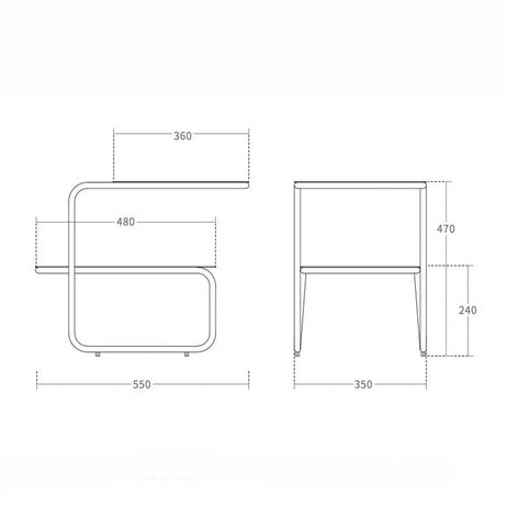 طاولة جانبية بطبقتين