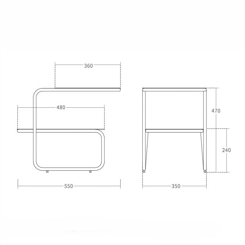 طاولة جانبية بطبقتين
