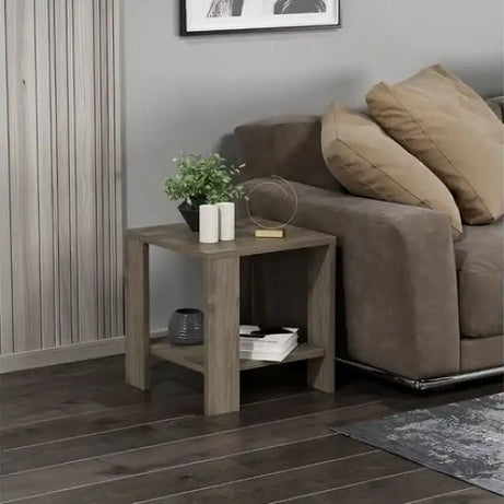 طاولة جانبية بقاعدة خشبية - Baytuk