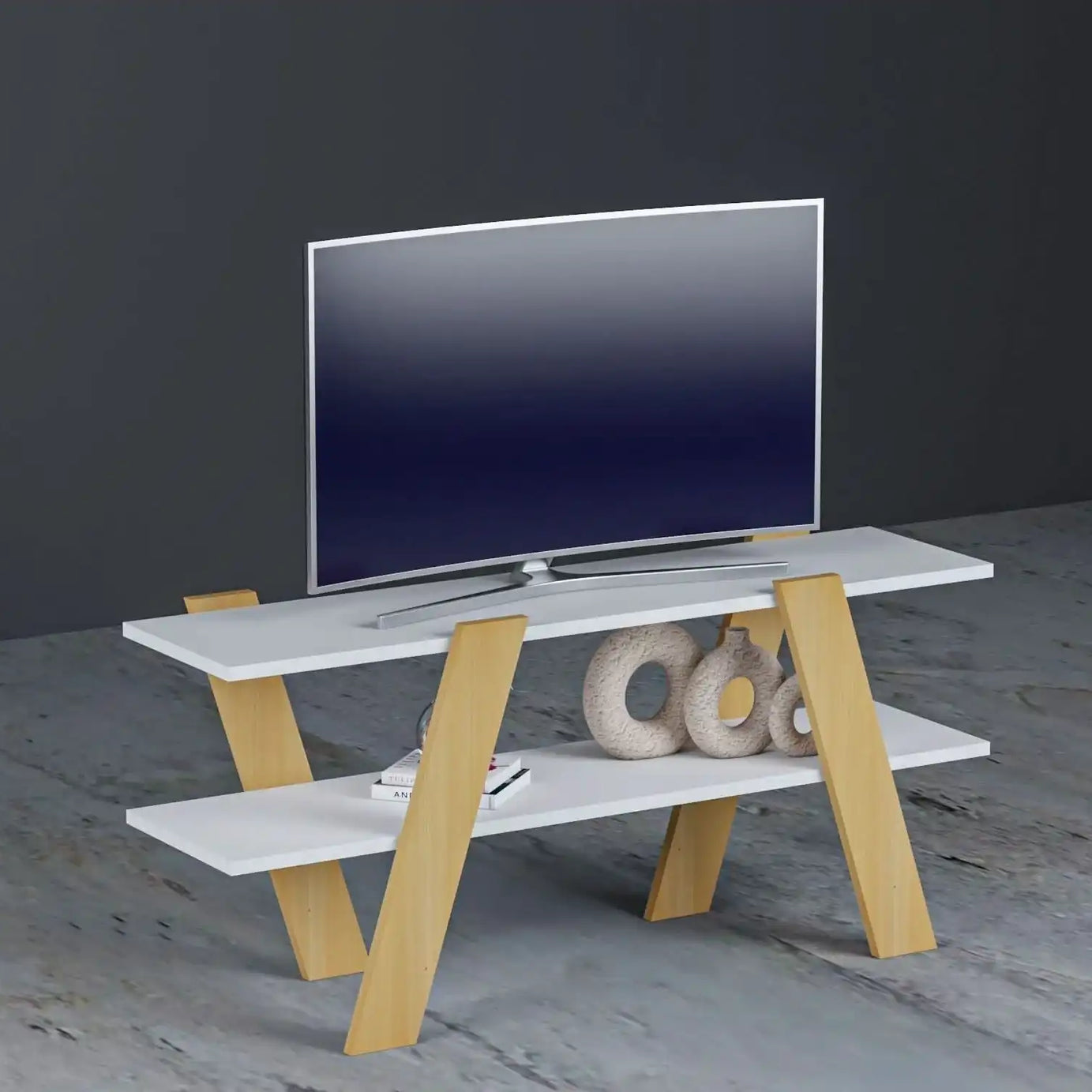 طاولة تلفاز خشبية مودرن - Baytuk