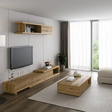 طقم طاولات بتصميم خشبي - Baytuk