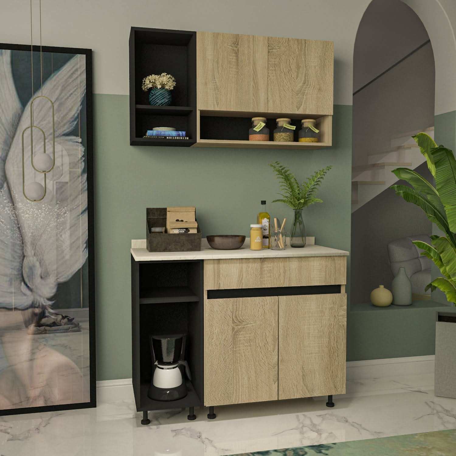 وحدتين مطبخ متعددة الأرفف - Baytuk