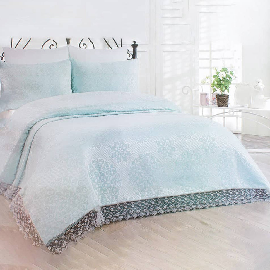 مفرش سرير شانيليا تركي - ست قطع