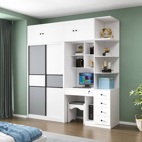 دولاب ملابس مزود بمكتب