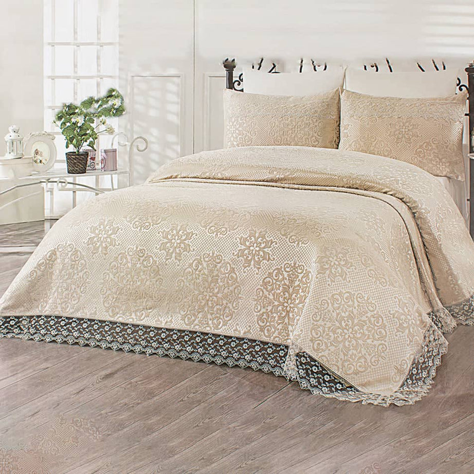 مفرش سرير شانيليا تركي - ست قطع