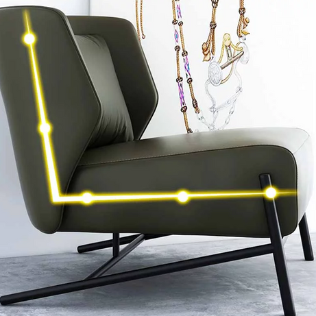 كرسى استرخاء خشب جلد 