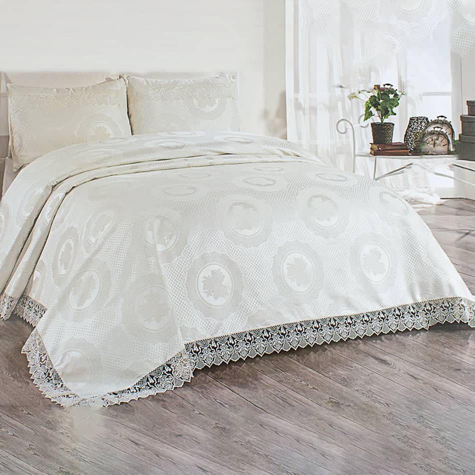 مفرش سرير شانيليا تركي - ست قطع