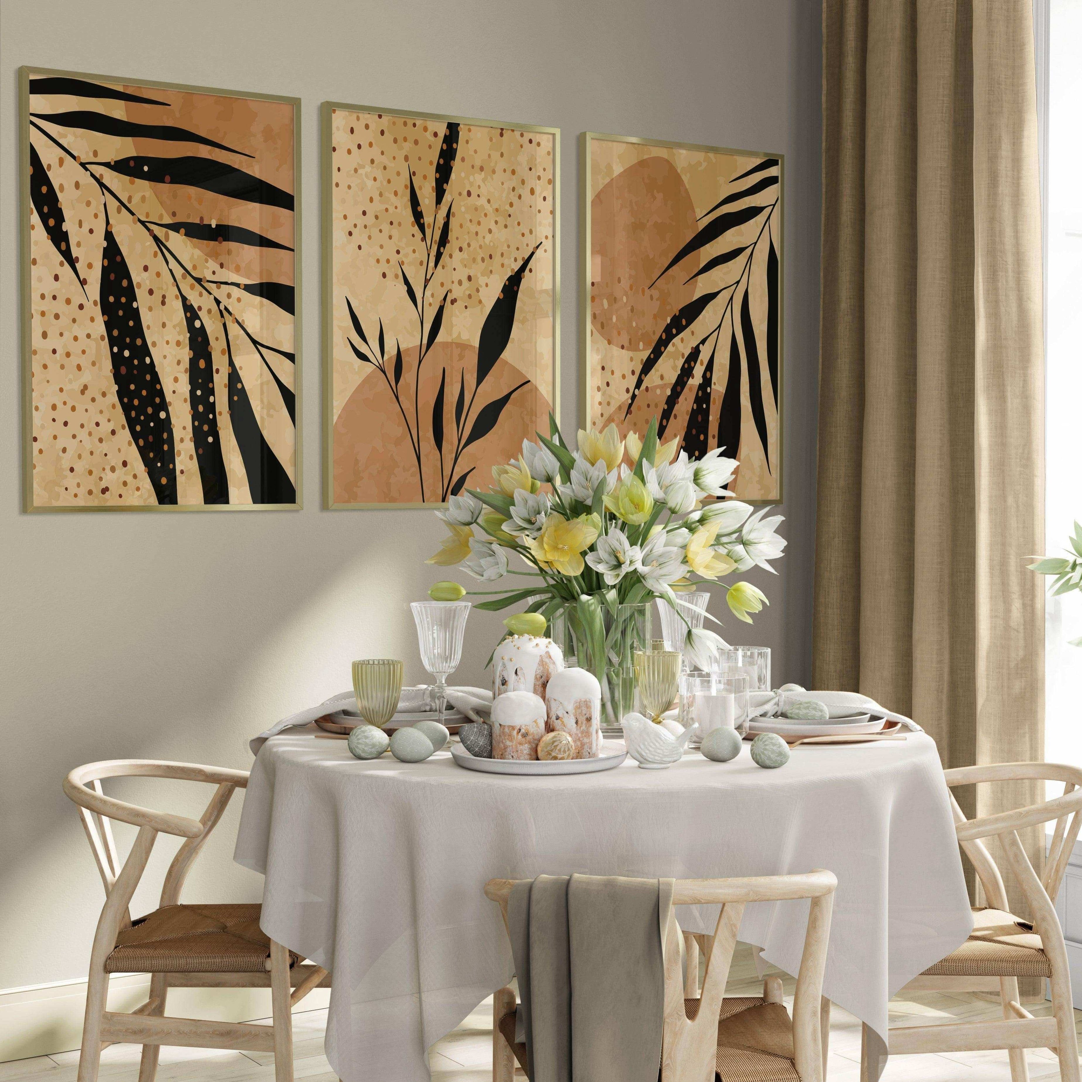 طقم لوحات3 قطع بإطار خشبي 120*60 سم - Baytuk