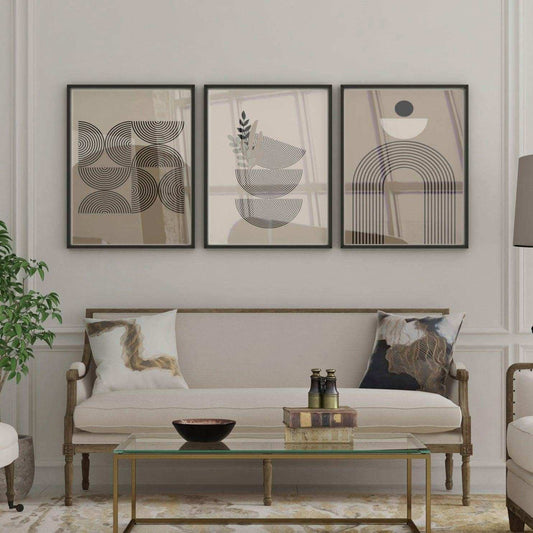 طقم لوحات من 3 قطع بإطار خشبي 120*60 سم - Baytuk