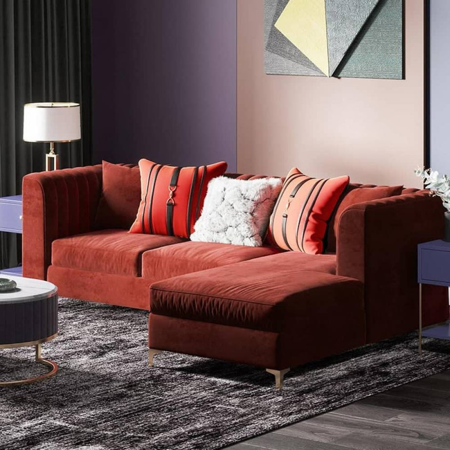 كنبه مخمليه حرف L - MERA