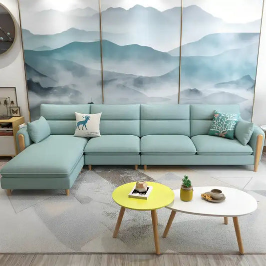 كنبة زاوية أنيقة خشبية مريحة للمساحات العصرية - Baytuk