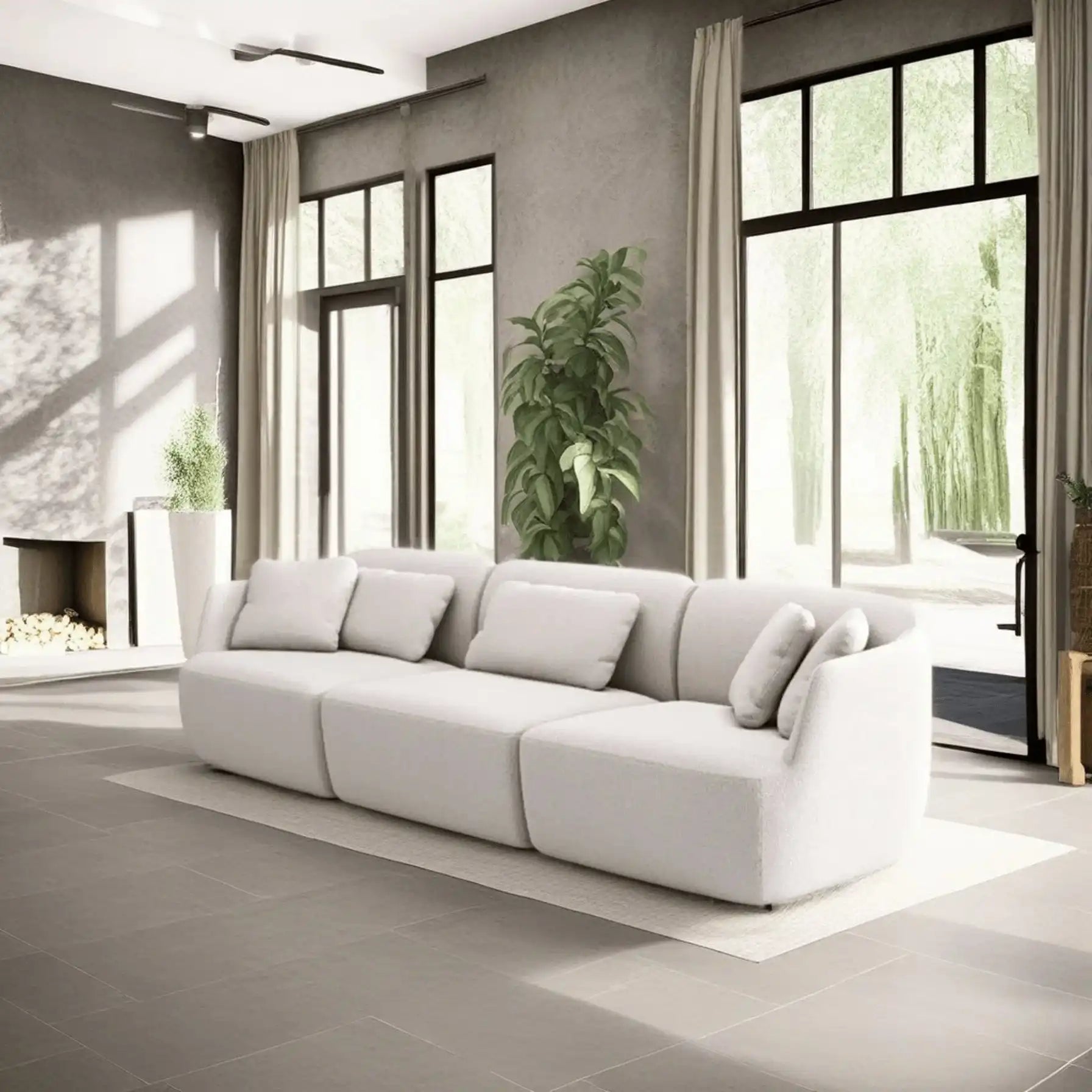 كنبة خشب طبيعي 240*80*75 سم - HIP60 - Homix