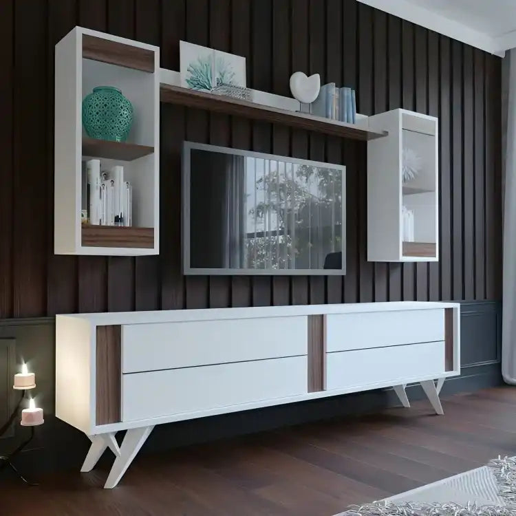 طاولة تلفاز مع وحدة علوية - Baytuk