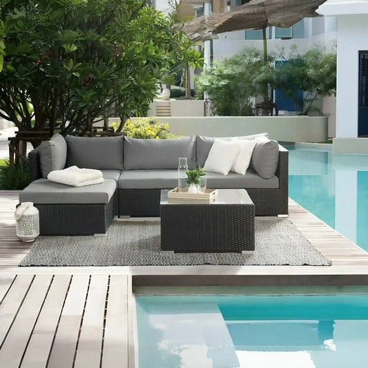 طقم خارجي معدن و راتان - Baytuk