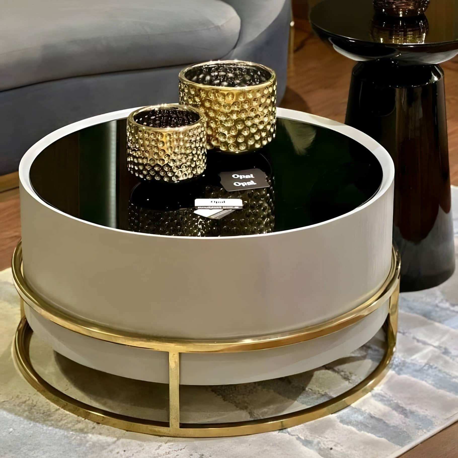 طاولة قهوة أبيض و ذهبي - Baytuk