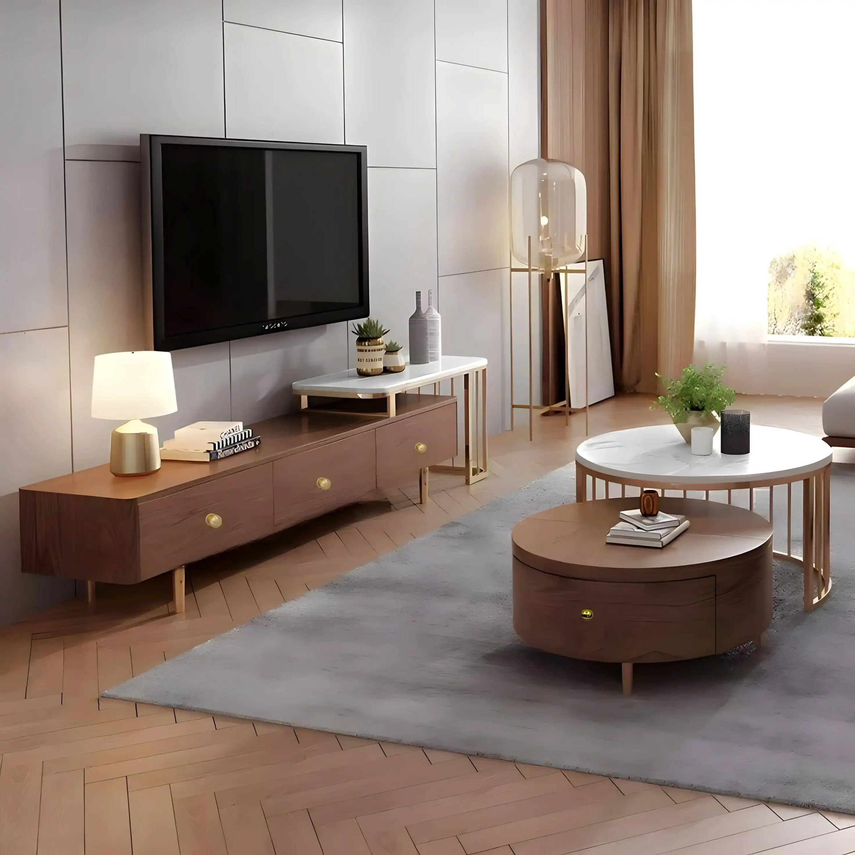 طقم طاولات ام دي اف و استانلس - Baytuk